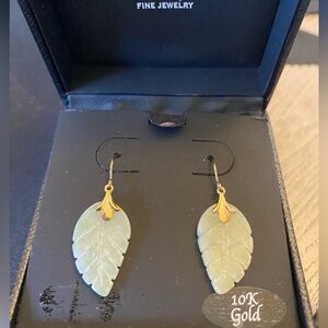 10K Gold Jade earrings